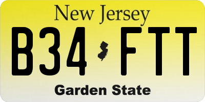 NJ license plate B34FTT