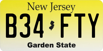 NJ license plate B34FTY