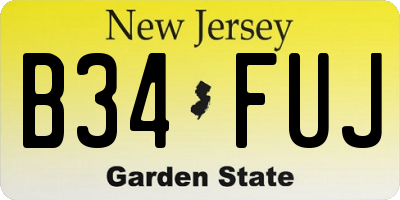 NJ license plate B34FUJ