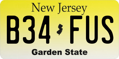 NJ license plate B34FUS