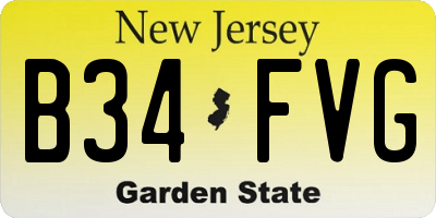 NJ license plate B34FVG