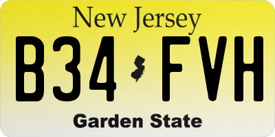 NJ license plate B34FVH