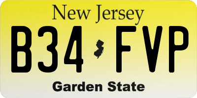NJ license plate B34FVP
