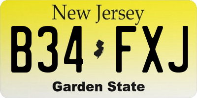 NJ license plate B34FXJ
