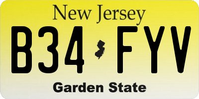 NJ license plate B34FYV