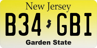 NJ license plate B34GBI