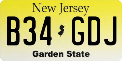 NJ license plate B34GDJ