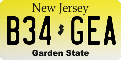 NJ license plate B34GEA