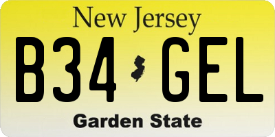 NJ license plate B34GEL