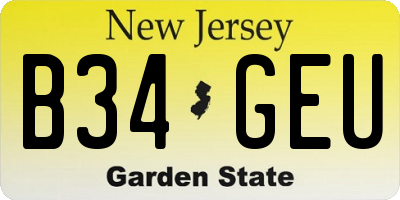 NJ license plate B34GEU
