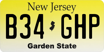 NJ license plate B34GHP