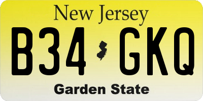 NJ license plate B34GKQ