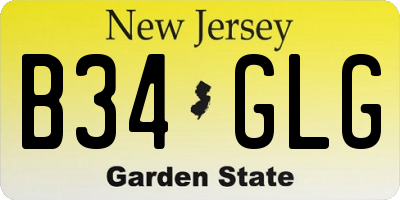 NJ license plate B34GLG