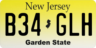 NJ license plate B34GLH