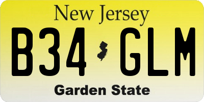 NJ license plate B34GLM
