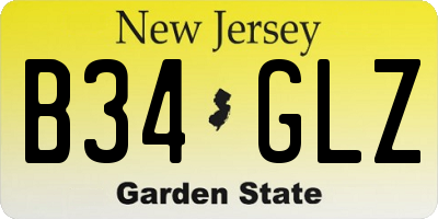 NJ license plate B34GLZ