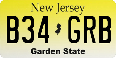 NJ license plate B34GRB