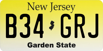 NJ license plate B34GRJ