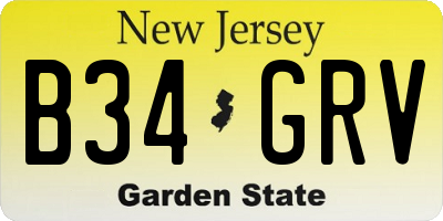 NJ license plate B34GRV