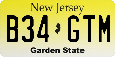 NJ license plate B34GTM