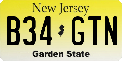NJ license plate B34GTN