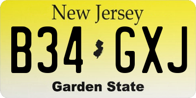 NJ license plate B34GXJ