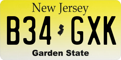 NJ license plate B34GXK
