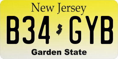 NJ license plate B34GYB