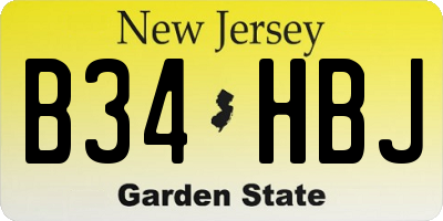 NJ license plate B34HBJ