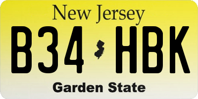 NJ license plate B34HBK