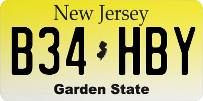 NJ license plate B34HBY