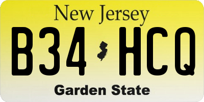 NJ license plate B34HCQ