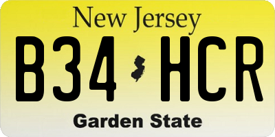 NJ license plate B34HCR