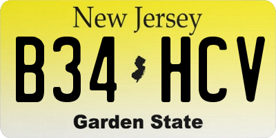 NJ license plate B34HCV