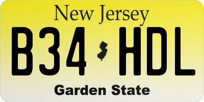NJ license plate B34HDL