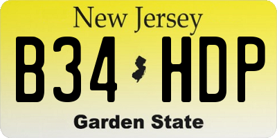 NJ license plate B34HDP