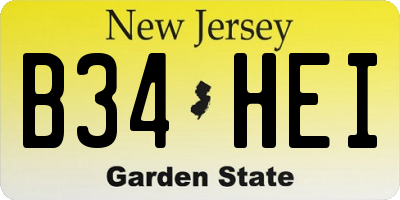 NJ license plate B34HEI