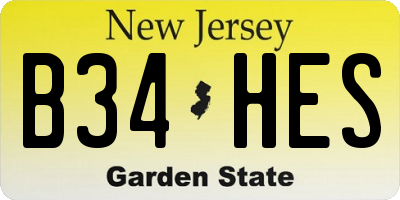 NJ license plate B34HES