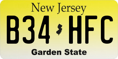 NJ license plate B34HFC
