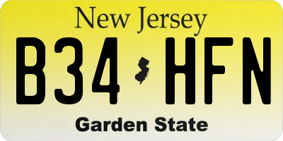 NJ license plate B34HFN