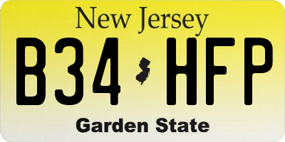 NJ license plate B34HFP