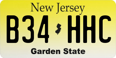 NJ license plate B34HHC