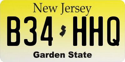 NJ license plate B34HHQ
