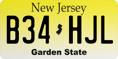 NJ license plate B34HJL