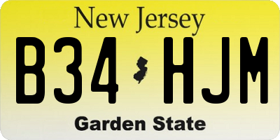 NJ license plate B34HJM