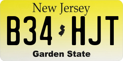 NJ license plate B34HJT