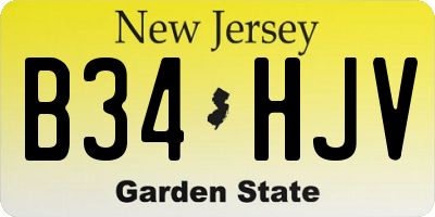 NJ license plate B34HJV
