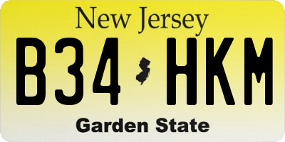 NJ license plate B34HKM