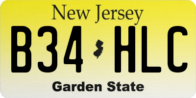 NJ license plate B34HLC