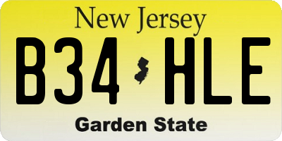 NJ license plate B34HLE
